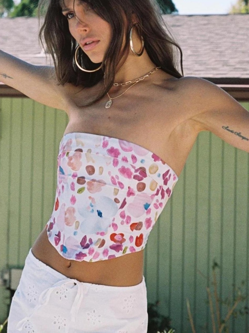 Princess Polly White Floral Bustier top